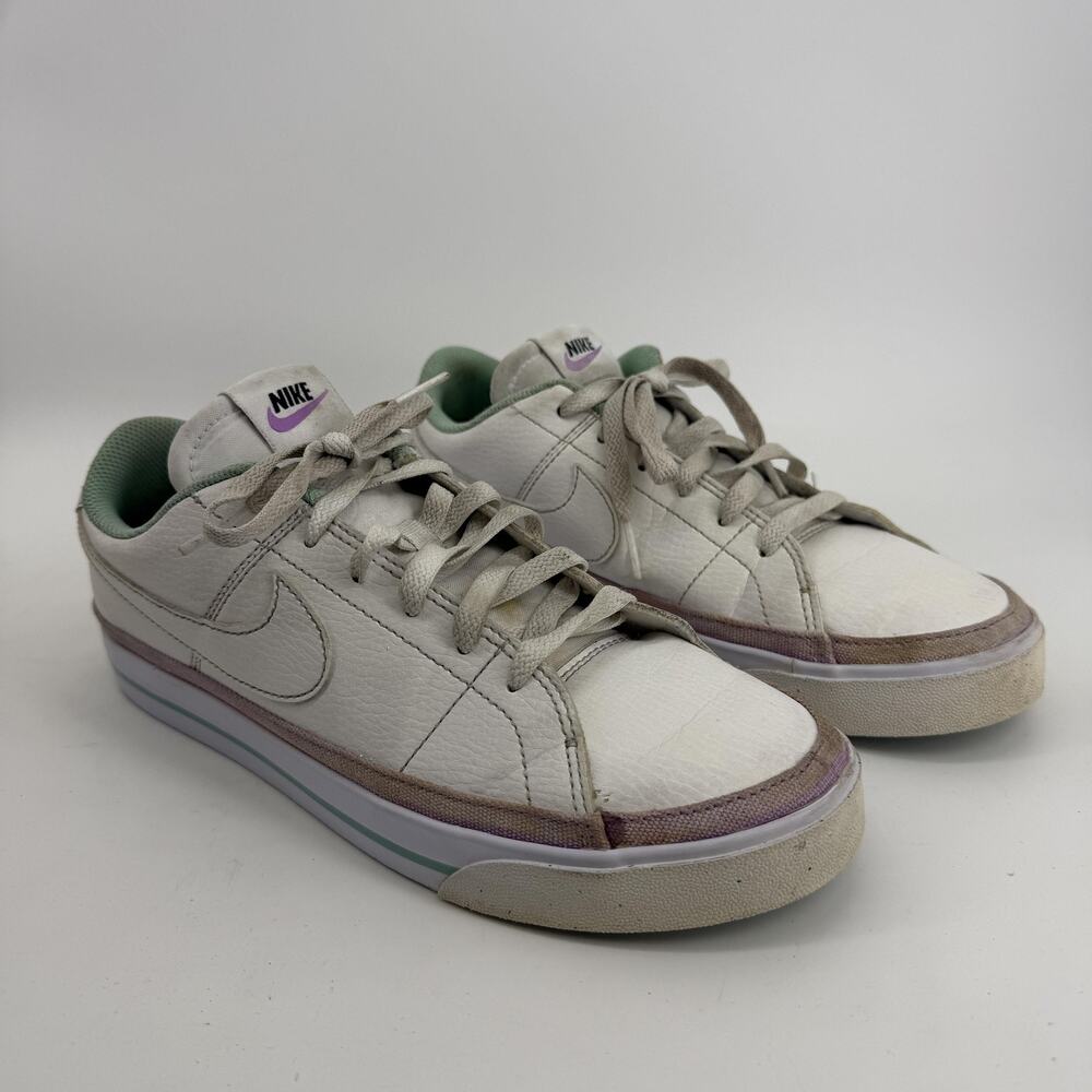 Nike Court Legacy Lift Shoes 9 White Green Purple Athletic Sneakers FN7108-100